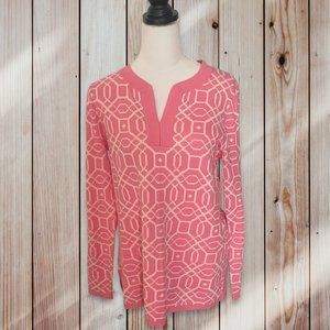 Woman's Lands End Pink V-Neck Sweater